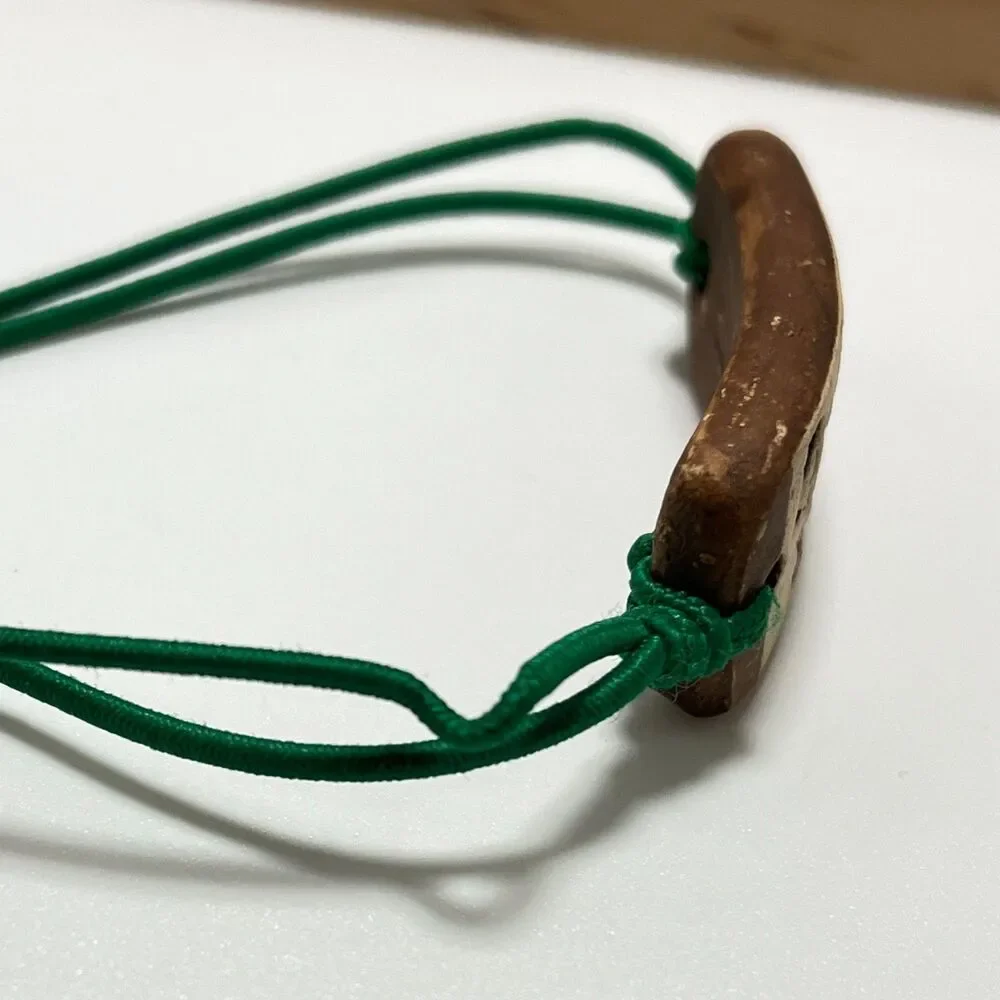 MudLove Clay Bracelet Pendleton Strong Green Elastic Cord Handcrafted Casual